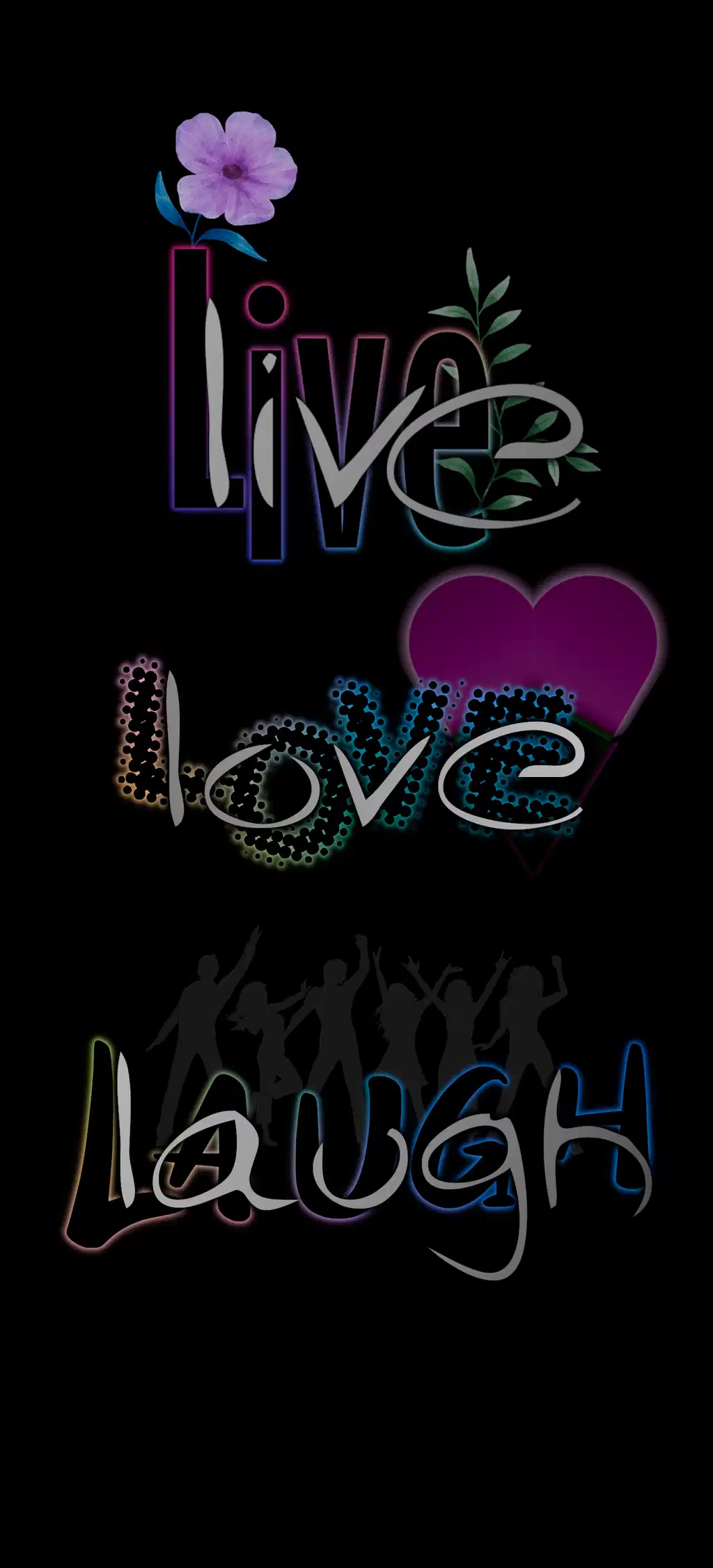 Neon Live Laugh Love Sign Wallpaper